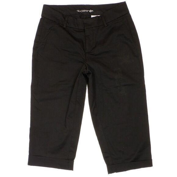 Dockers Capri Pants Black 4 Womens Lightweight Mid Rise Stretch 28x20.5 NEW - Picture 1 of 10